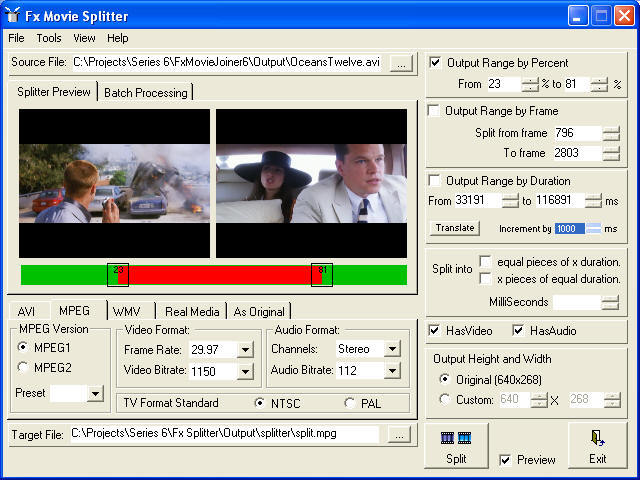 Fx Movie Splitter and Trimmer Screenshot